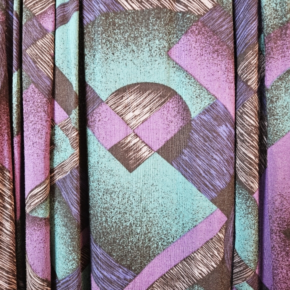 Vintage 80s Flowy Midi Skirt Geometric Print XS/S - Picture 2 of 12